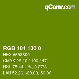 Color code: RGB 101 136 0 | qconv.com