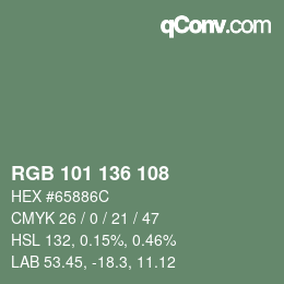 Farbcode: RGB 101 136 108 | qconv.com