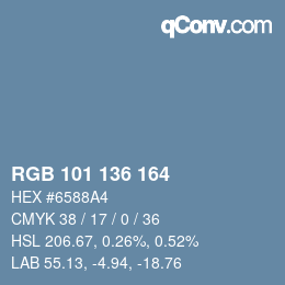 Color code: RGB 101 136 164 | qconv.com