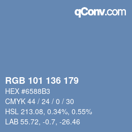 Color code: RGB 101 136 179 | qconv.com