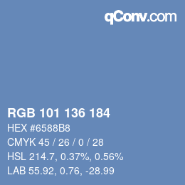 Color code: RGB 101 136 184 | qconv.com