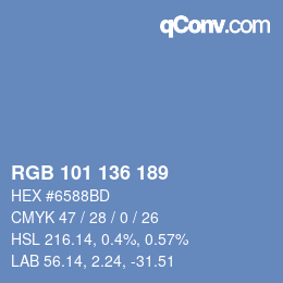 Farbcode: RGB 101 136 189 | qconv.com