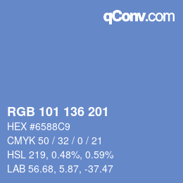 Color code: RGB 101 136 201 | qconv.com