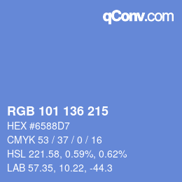 カラーコード: RGB 101 136 215 | qconv.com