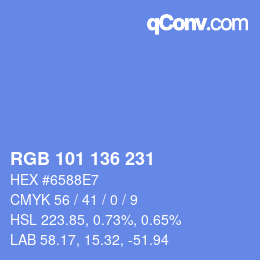 Color code: RGB 101 136 231 | qconv.com