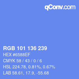 Color code: RGB 101 136 239 | qconv.com