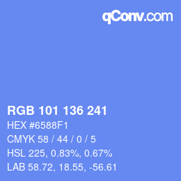 Color code: RGB 101 136 241 | qconv.com