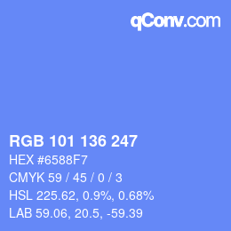 Color code: RGB 101 136 247 | qconv.com