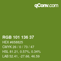 Color code: RGB 101 136 37 | qconv.com