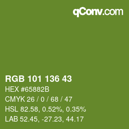 Color code: RGB 101 136 43 | qconv.com