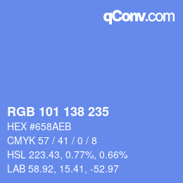 Color code: RGB 101 138 235 | qconv.com