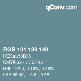 Código de color: RGB 101 139 149 | qconv.com