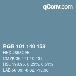 Color code: RGB 101 140 158 | qconv.com