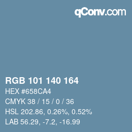 Código de color: RGB 101 140 164 | qconv.com