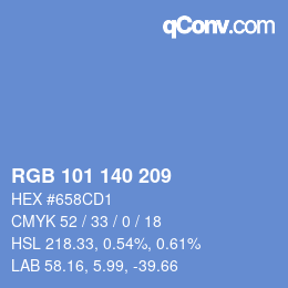 Color code: RGB 101 140 209 | qconv.com