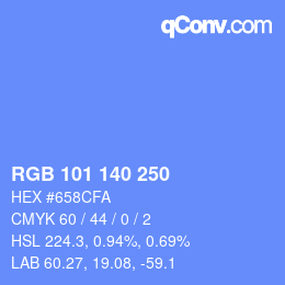 Color code: RGB 101 140 250 | qconv.com