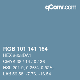 Código de color: RGB 101 141 164 | qconv.com