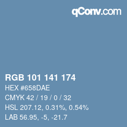 Color code: RGB 101 141 174 | qconv.com
