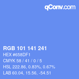 Color code: RGB 101 141 241 | qconv.com
