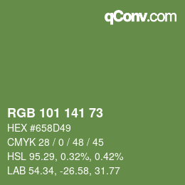 Código de color: RGB 101 141 73 | qconv.com