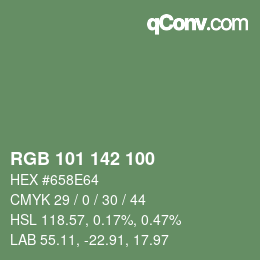 Color code: RGB 101 142 100 | qconv.com