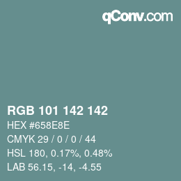 Color code: RGB 101 142 142 | qconv.com