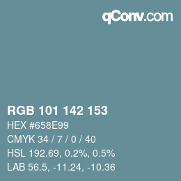 Color code: RGB 101 142 153 | qconv.com