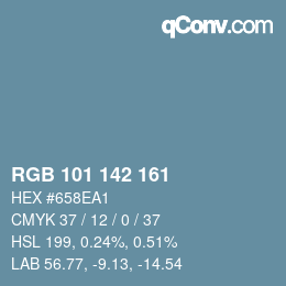 Color code: RGB 101 142 161 | qconv.com