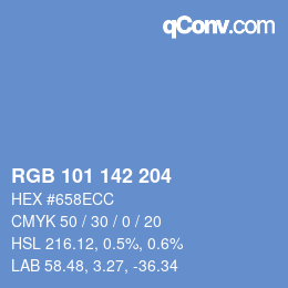 Color code: RGB 101 142 204 | qconv.com