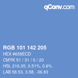Color code: RGB 101 142 205 | qconv.com