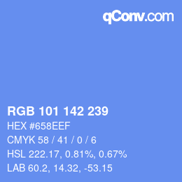 カラーコード: RGB 101 142 239 | qconv.com