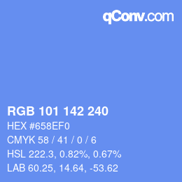 Color code: RGB 101 142 240 | qconv.com