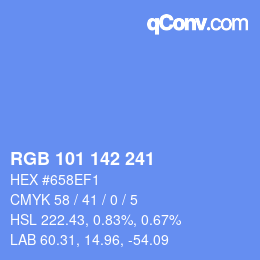 Color code: RGB 101 142 241 | qconv.com