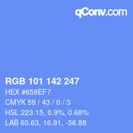 Color code: RGB 101 142 247 | qconv.com