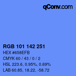 Color code: RGB 101 142 251 | qconv.com