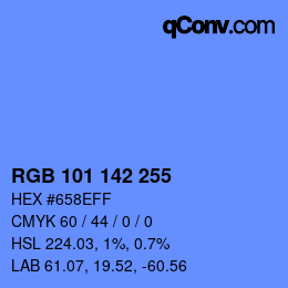 カラーコード: RGB 101 142 255 | qconv.com