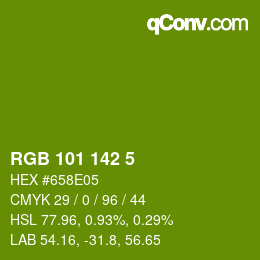 Color code: RGB 101 142 5 | qconv.com