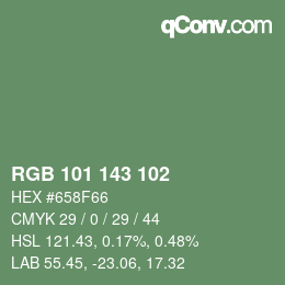 Color code: RGB 101 143 102 | qconv.com