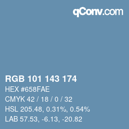 Color code: RGB 101 143 174 | qconv.com
