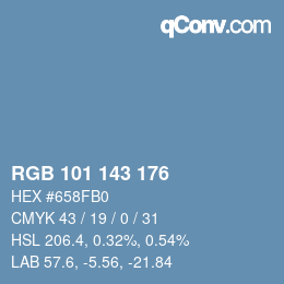 Color code: RGB 101 143 176 | qconv.com