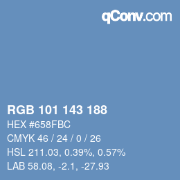 Color code: RGB 101 143 188 | qconv.com