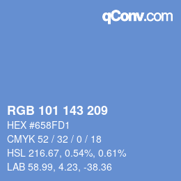 カラーコード: RGB 101 143 209 | qconv.com