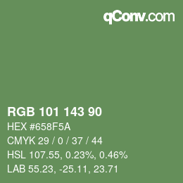 Color code: RGB 101 143 90 | qconv.com