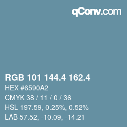カラーコード: RGB 101 144.4 162.4 | qconv.com