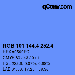 カラーコード: RGB 101 144.4 252.4 | qconv.com