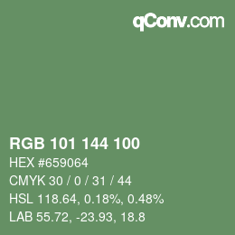 Color code: RGB 101 144 100 | qconv.com