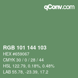 Color code: RGB 101 144 103 | qconv.com