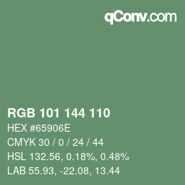 Farbcode: RGB 101 144 110 | qconv.com