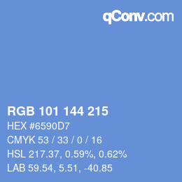 Color code: RGB 101 144 215 | qconv.com