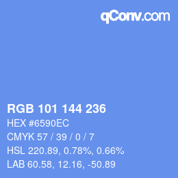 颜色代码: RGB 101 144 236 | qconv.com